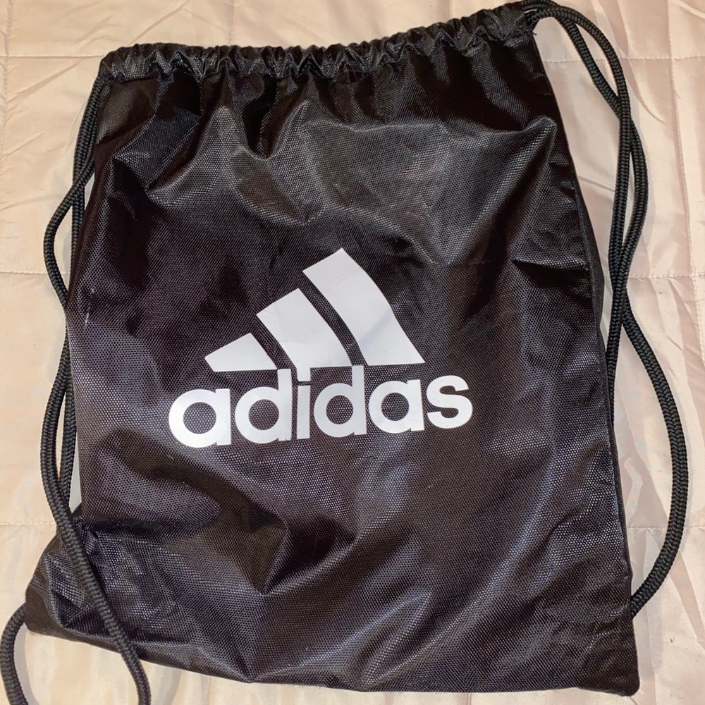 Black adidas draw string bag